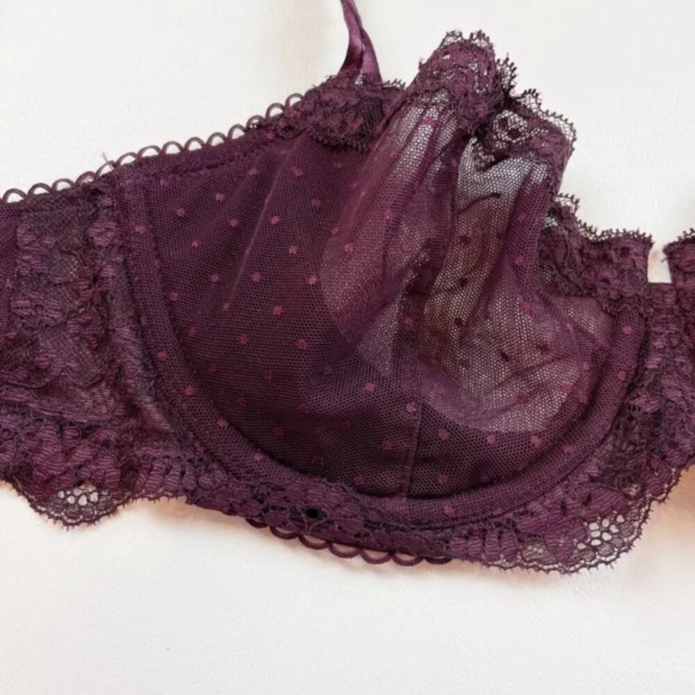 NWOT Victoria's Secret Bra 32DD Dream Angels Push-Up Purple Lace B1379
